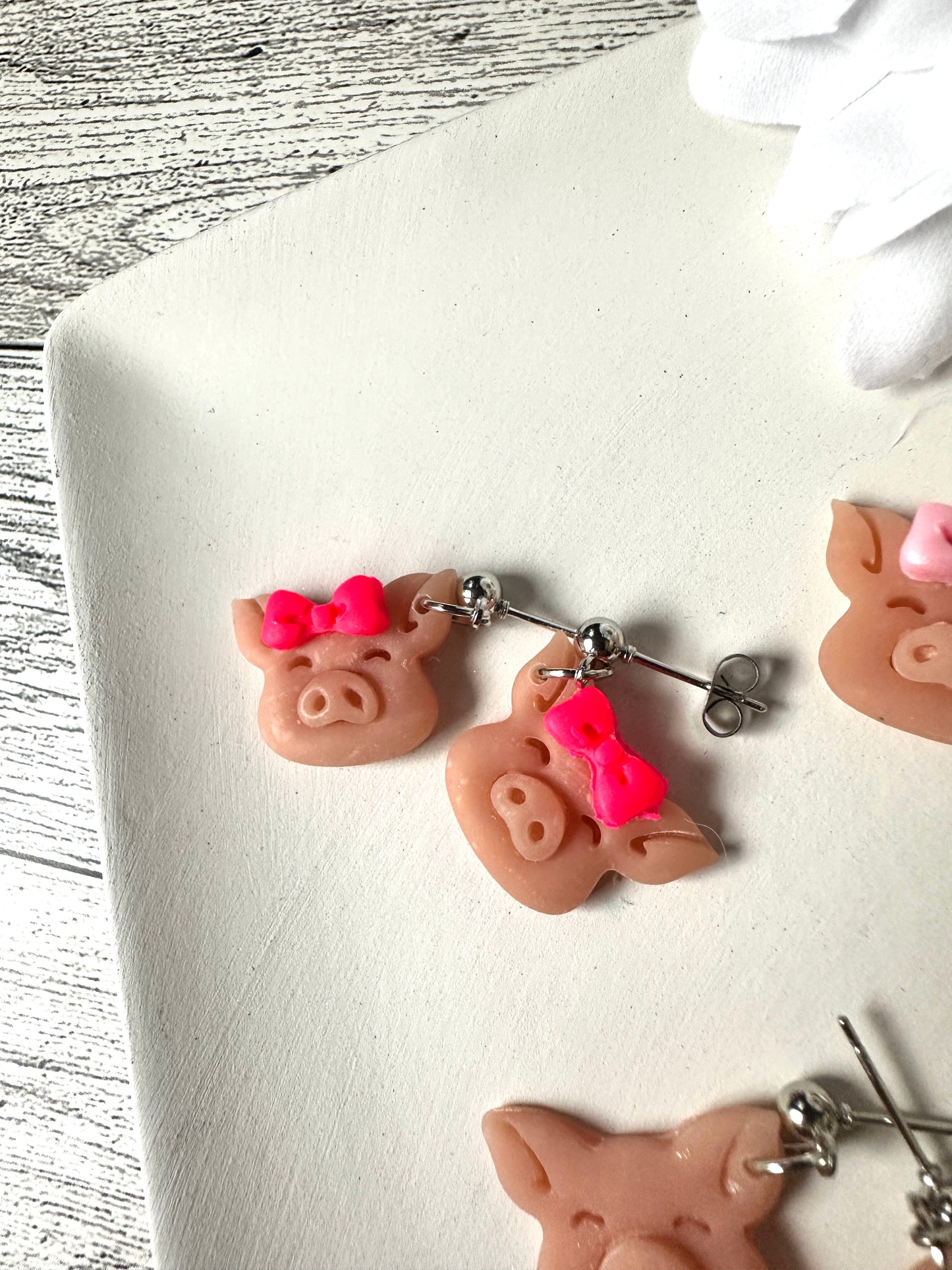 Enchanted Piglets – Polymer Clay Dangle Earrings