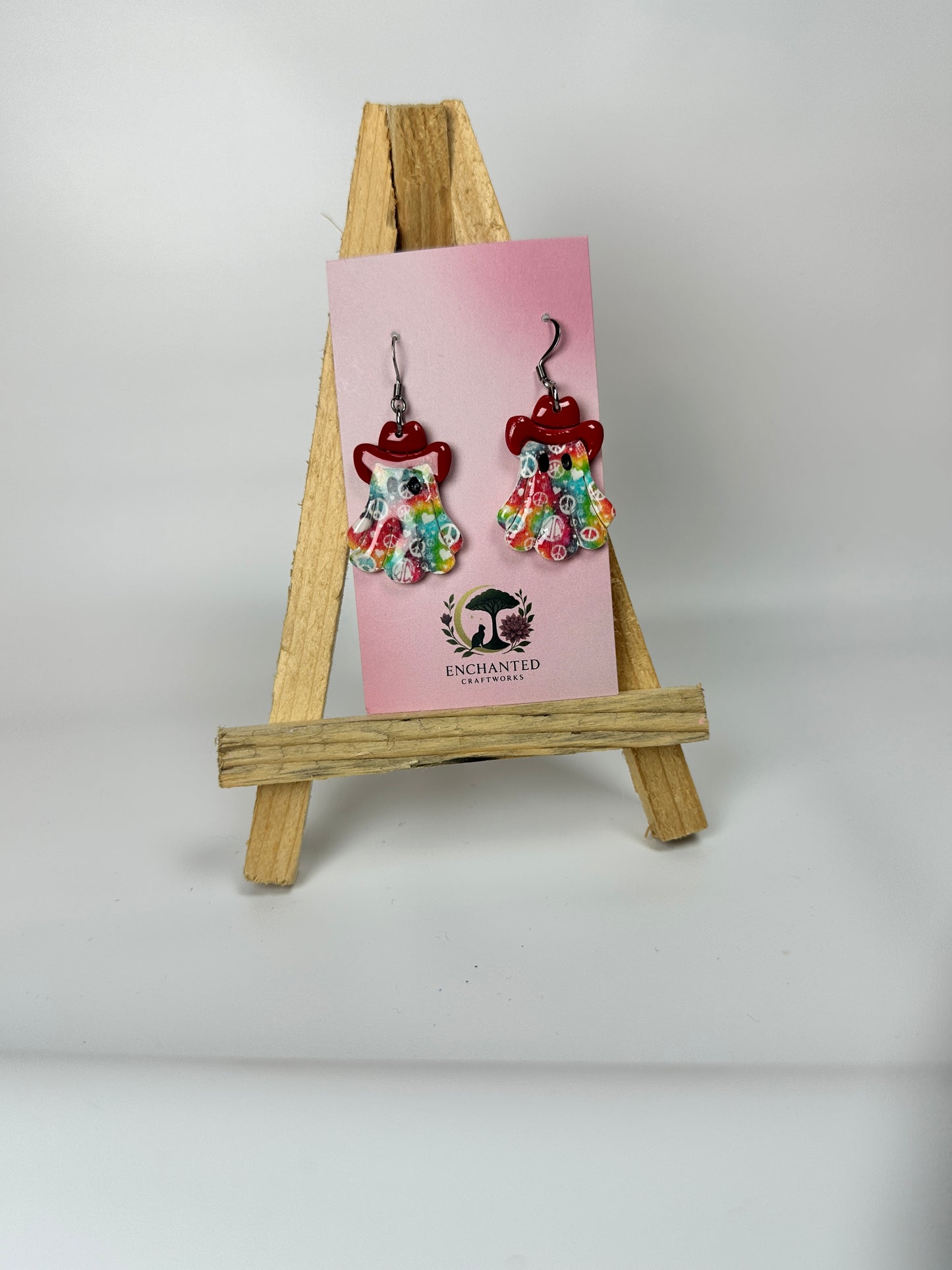 Cowboy Ghost Polymer Clay Earrings