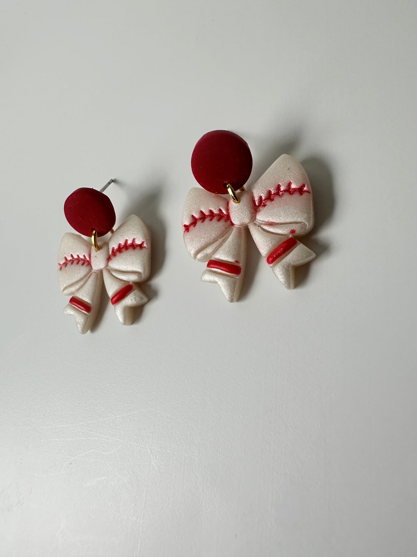 Enchanted Sideline Bows – Polymer Clay Dangle Earrings