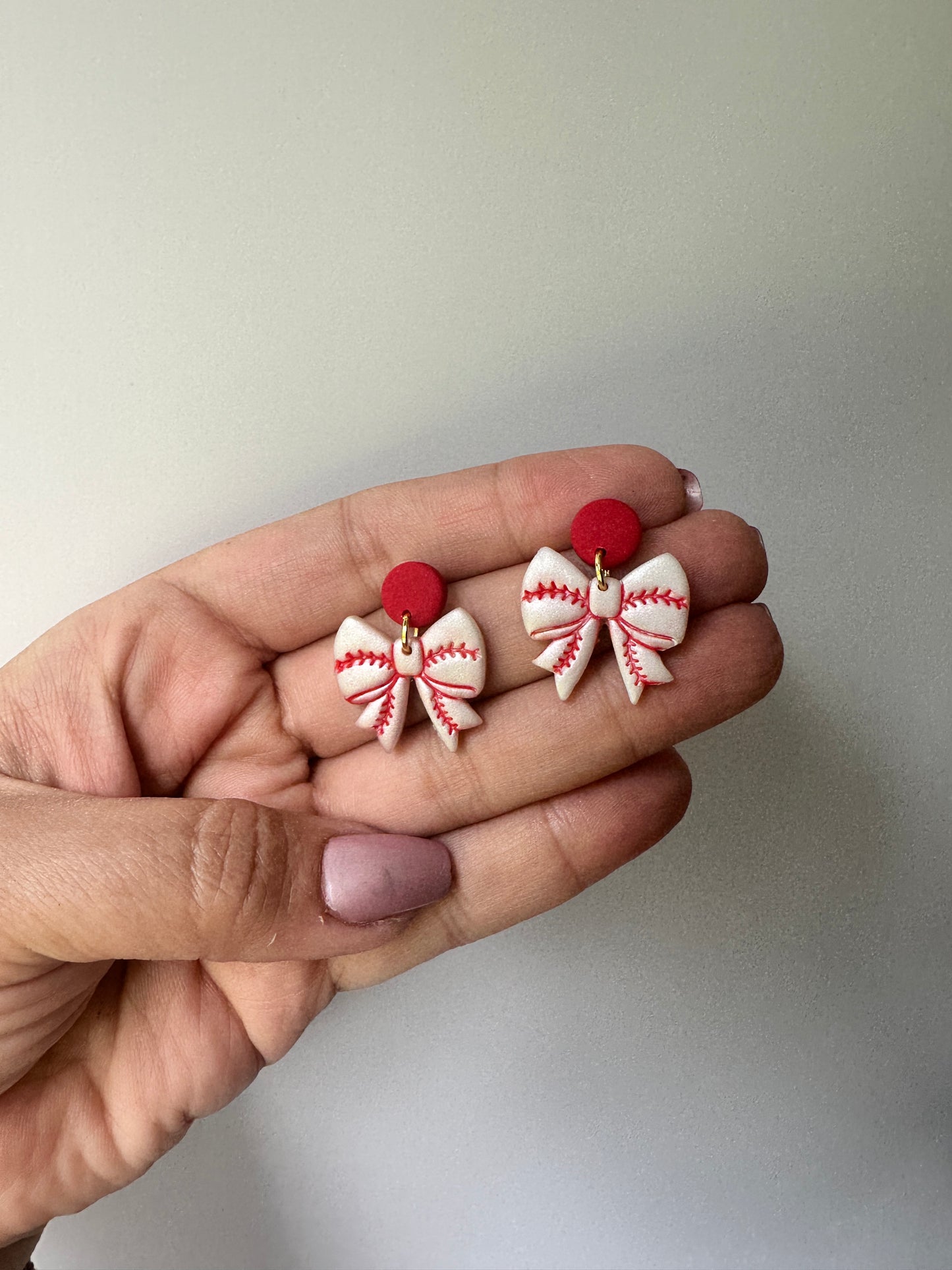 Enchanted Sideline Bows – Polymer Clay Dangle Earrings