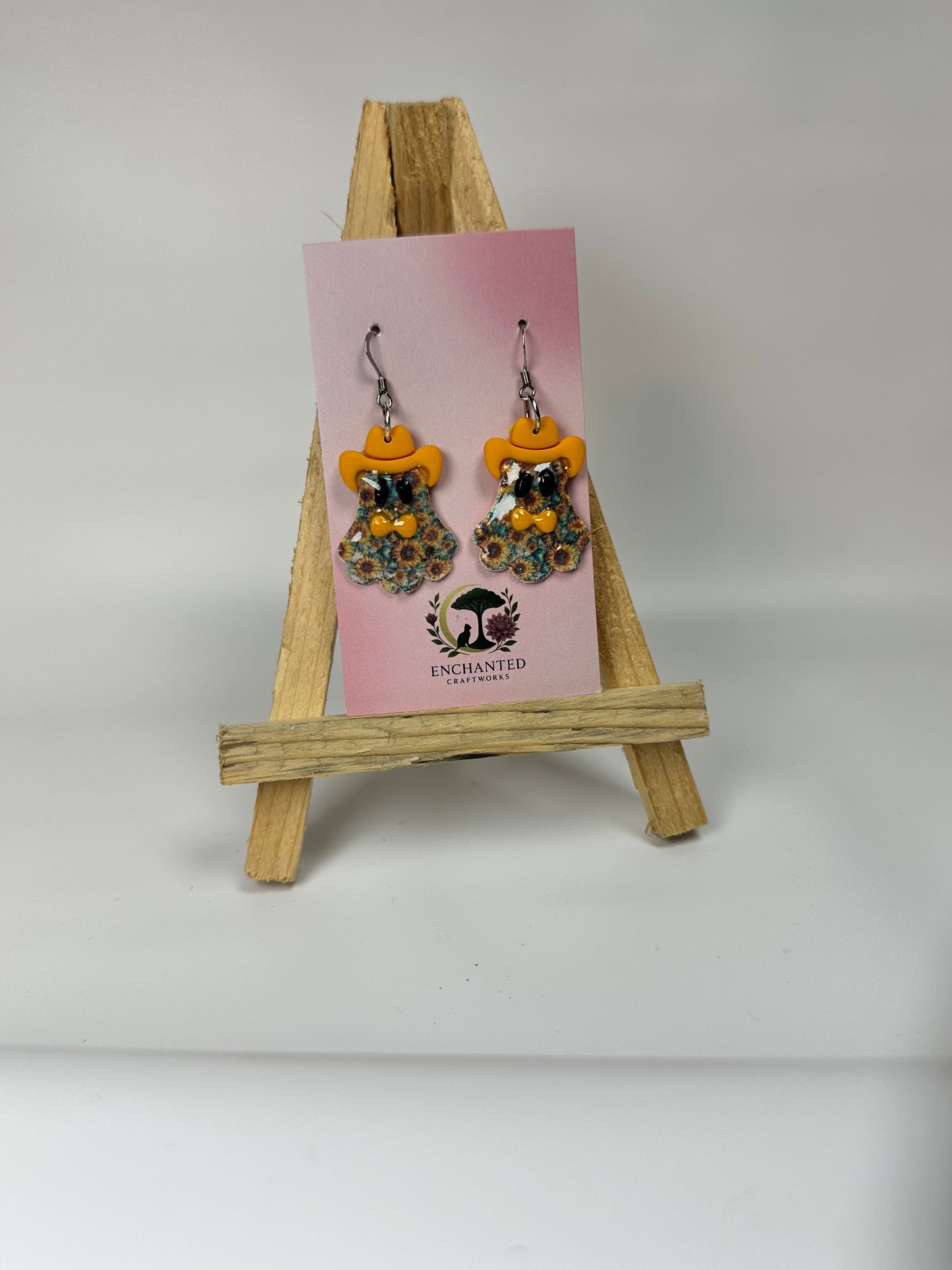Cowboy Ghost Polymer Clay Earrings