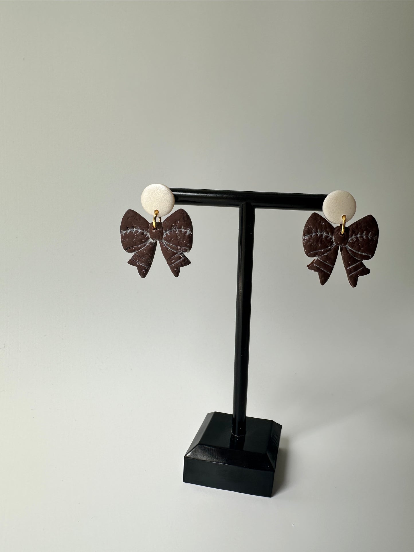 Enchanted Sideline Bows – Polymer Clay Dangle Earrings