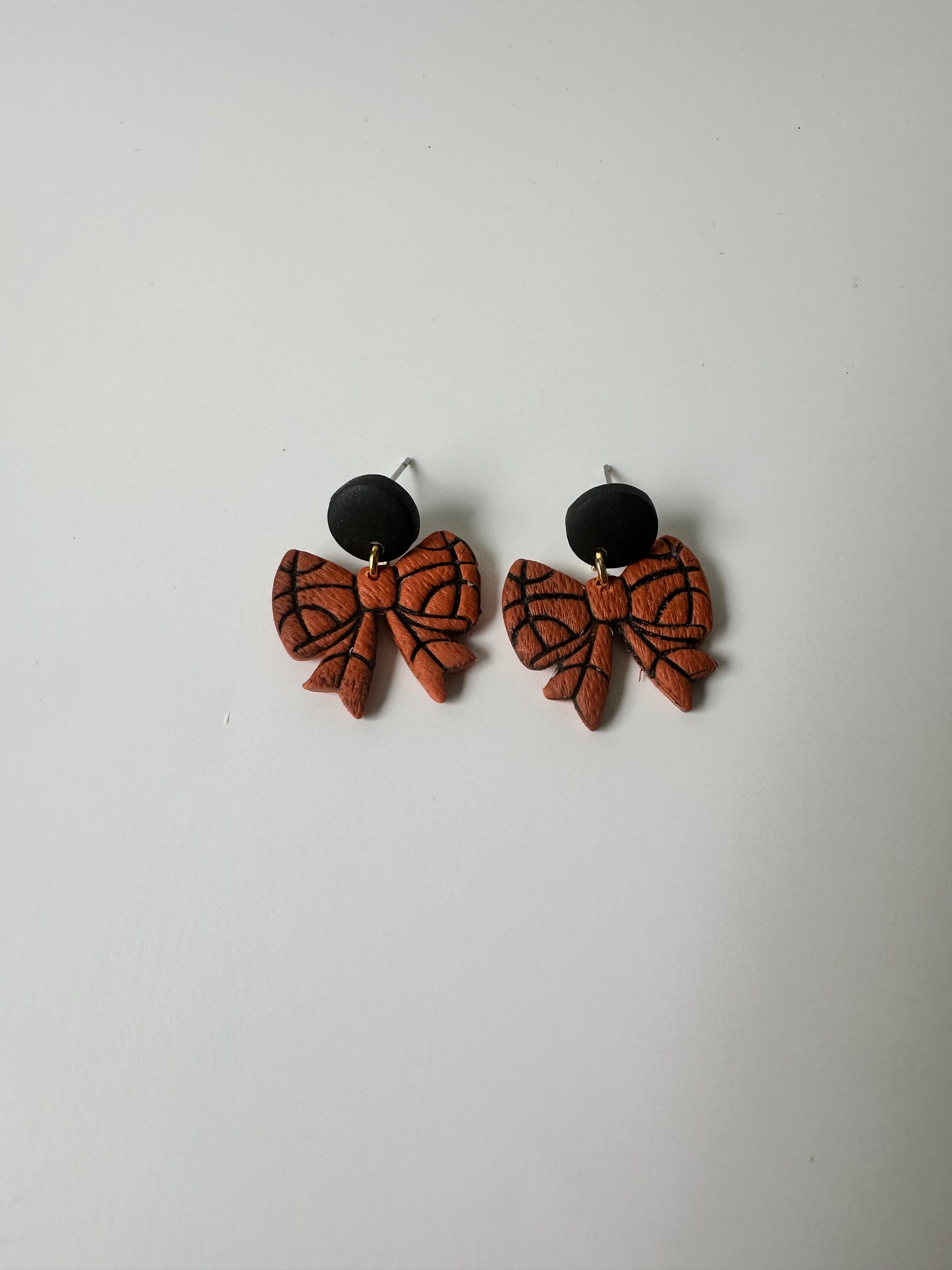 Enchanted Sideline Bows – Polymer Clay Dangle Earrings