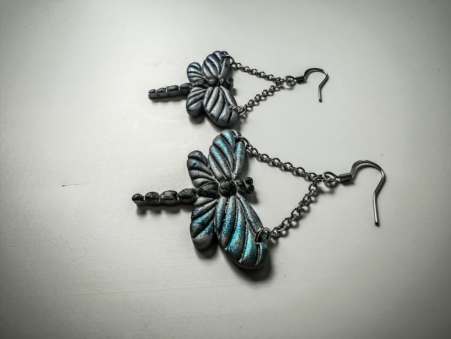 Mystic Dragonfly Polymer Clay Dangles Earrings