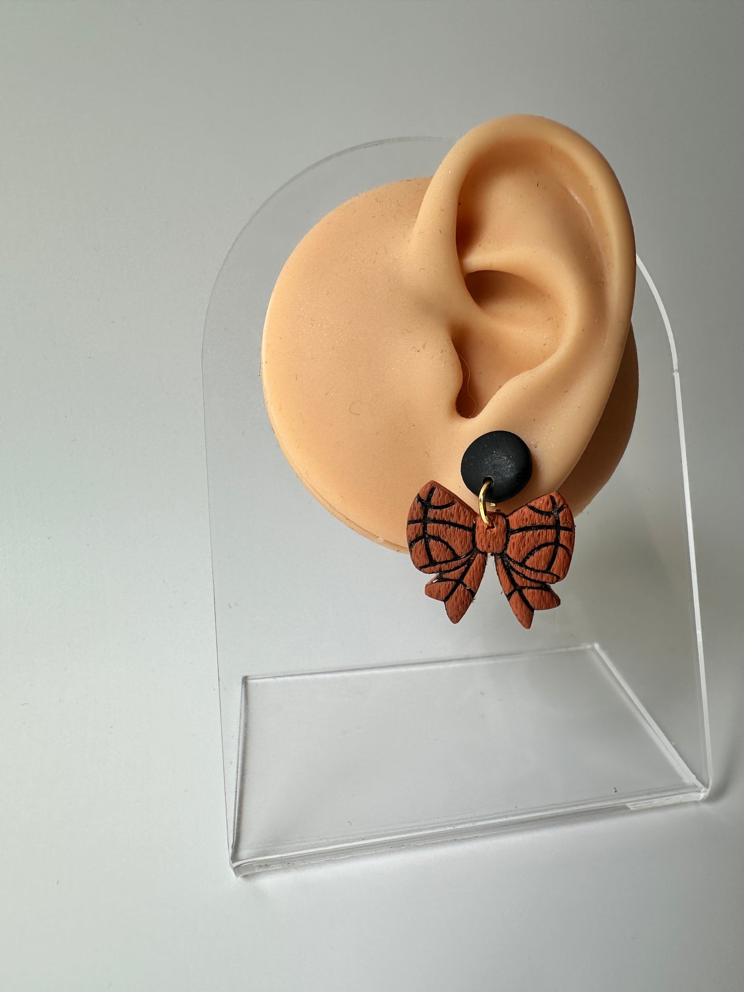 Enchanted Sideline Bows – Polymer Clay Dangle Earrings