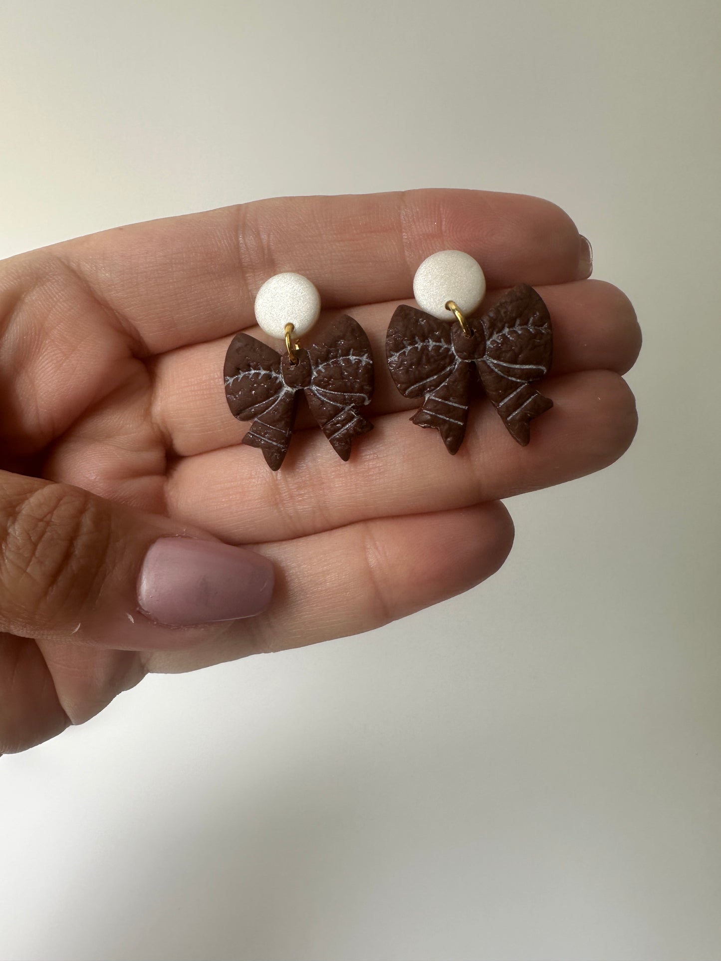 Enchanted Sideline Bows – Polymer Clay Dangle Earrings