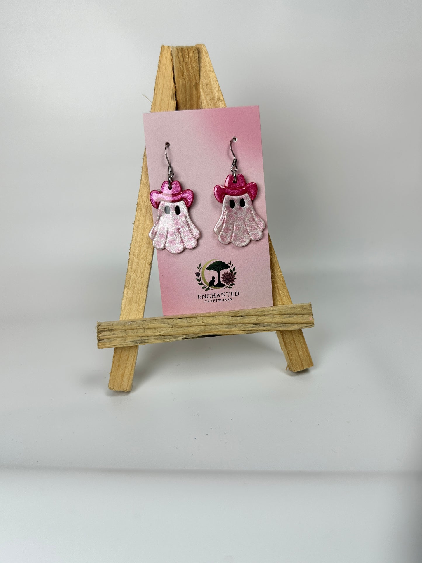 Cowboy Ghost Polymer Clay Earrings