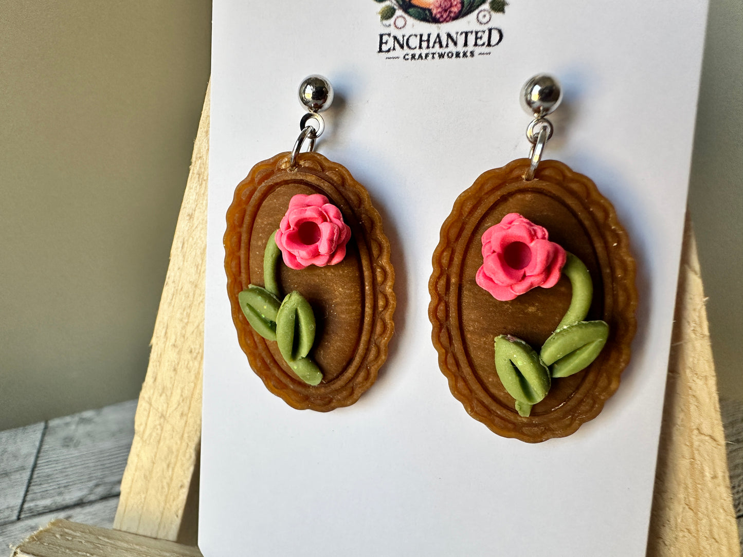 Bloom Dangles – Vintage Floral Cameo Earrings