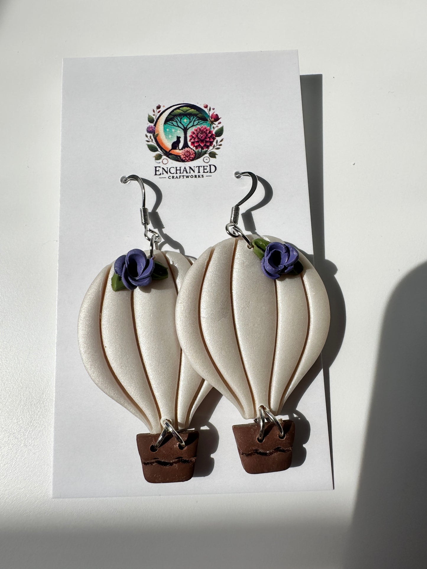 “Up, Up & Away” – Enchanted Hot Air Balloon Polymer Clay Earrings