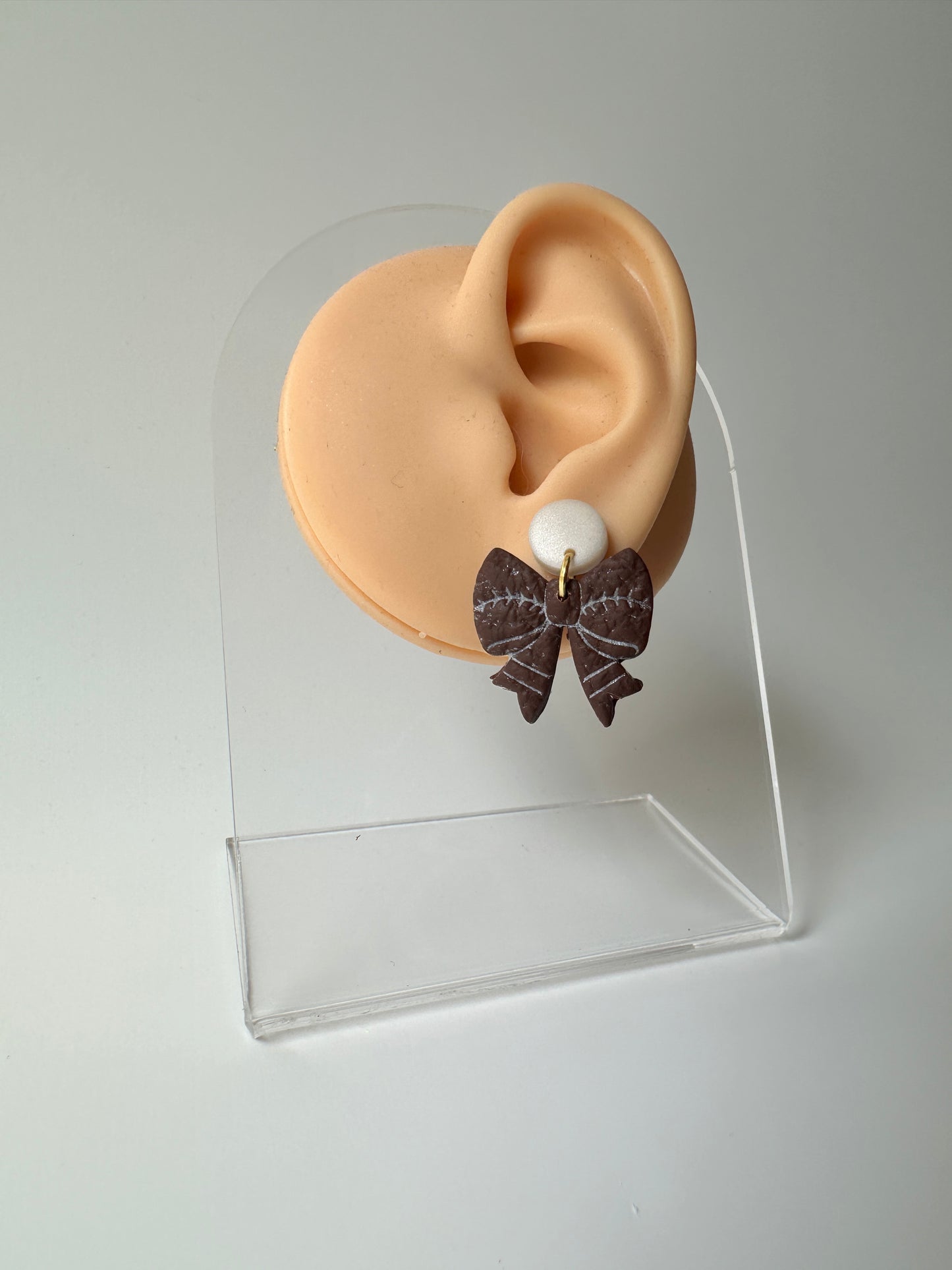 Enchanted Sideline Bows – Polymer Clay Dangle Earrings