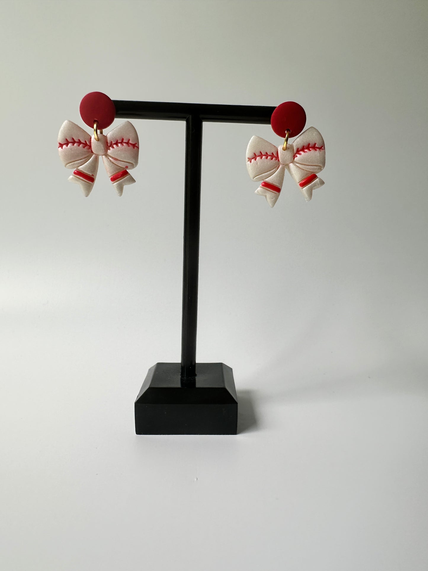 Enchanted Sideline Bows – Polymer Clay Dangle Earrings