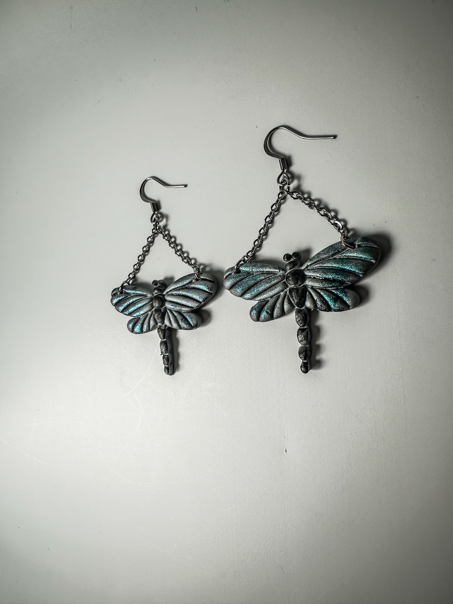 Mystic Dragonfly Polymer Clay Dangles Earrings