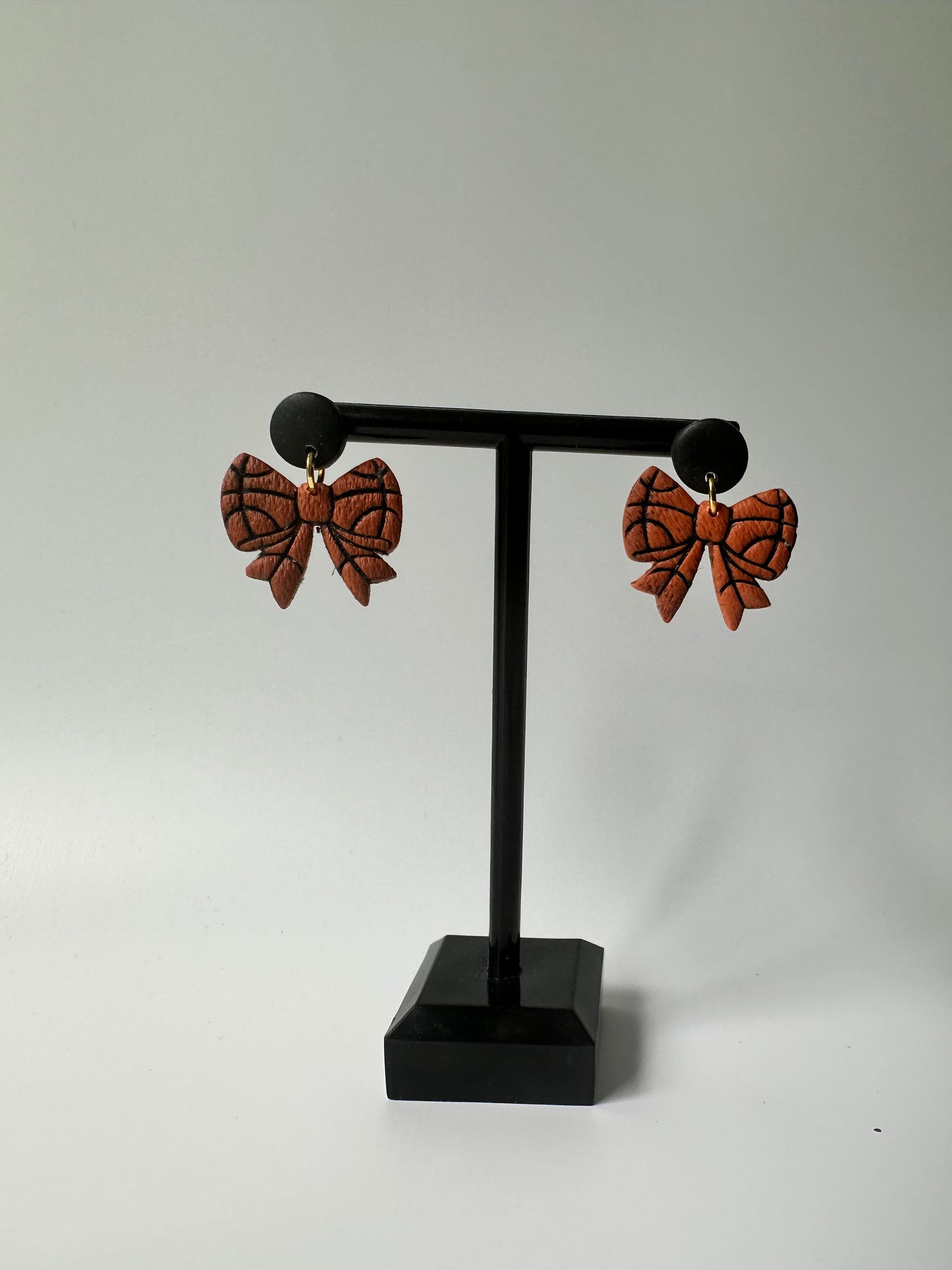 Enchanted Sideline Bows – Polymer Clay Dangle Earrings