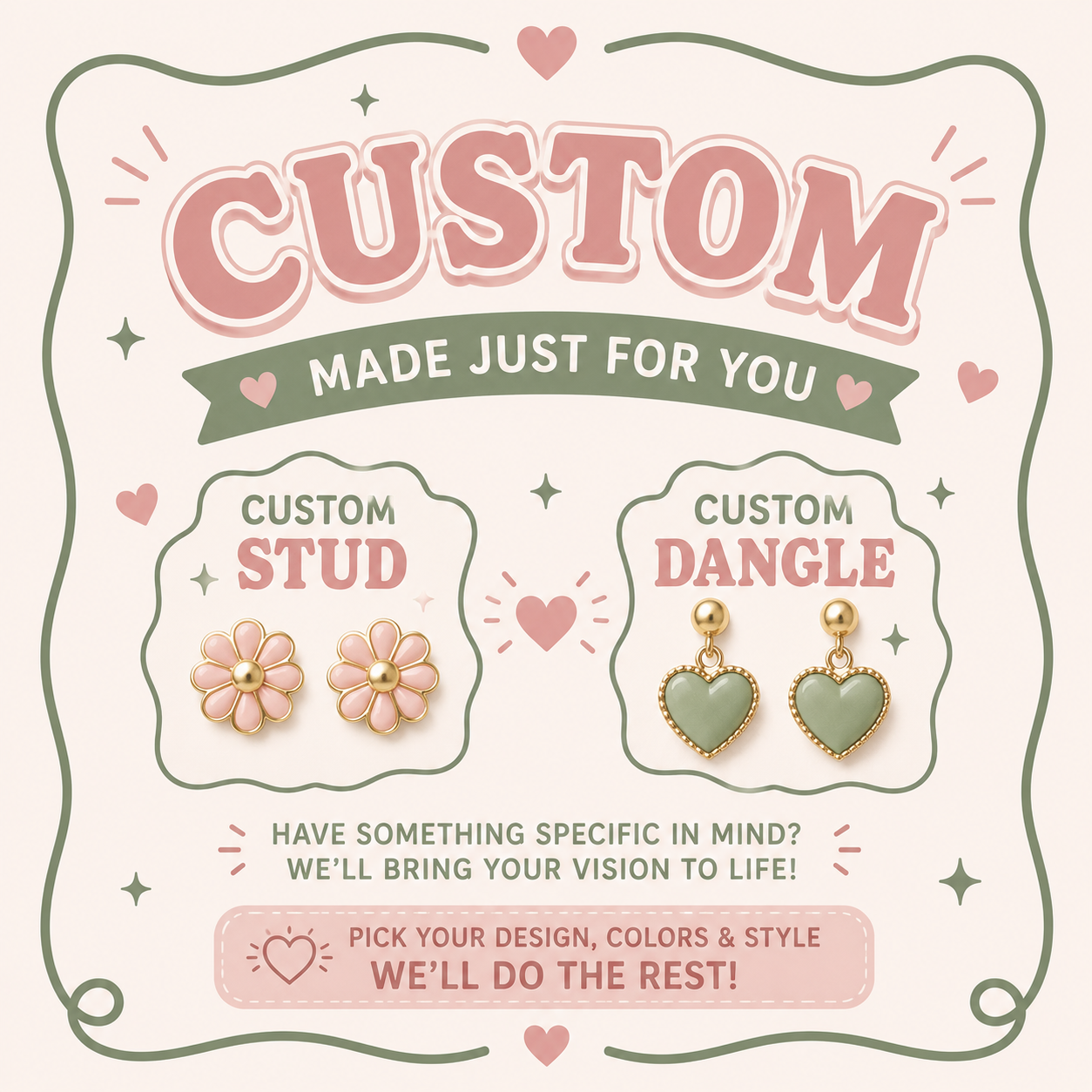 Custom Earrings - Stud or Dangle