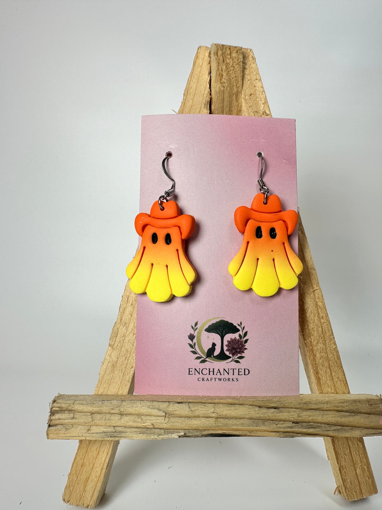 Cowboy Ghost Polymer Clay Earrings