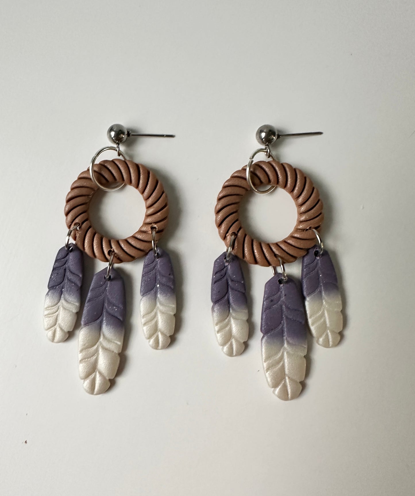 Enchanted Dream Catcher Polymer Clay Dangle Earrings
