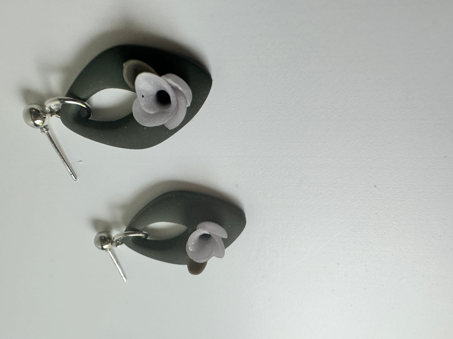 Midnight Bloom Petal Polymer Clay Earring