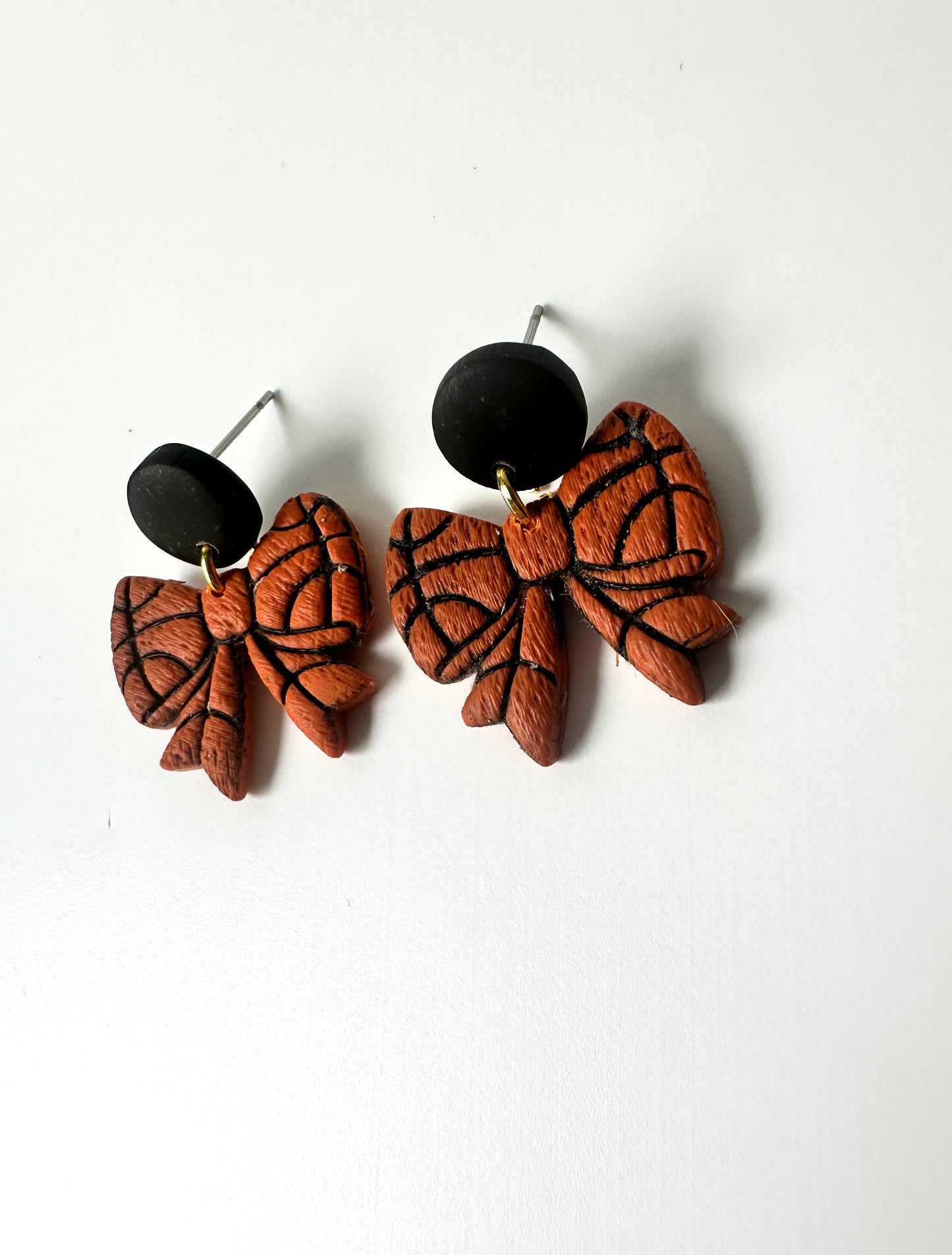 Enchanted Sideline Bows – Polymer Clay Dangle Earrings