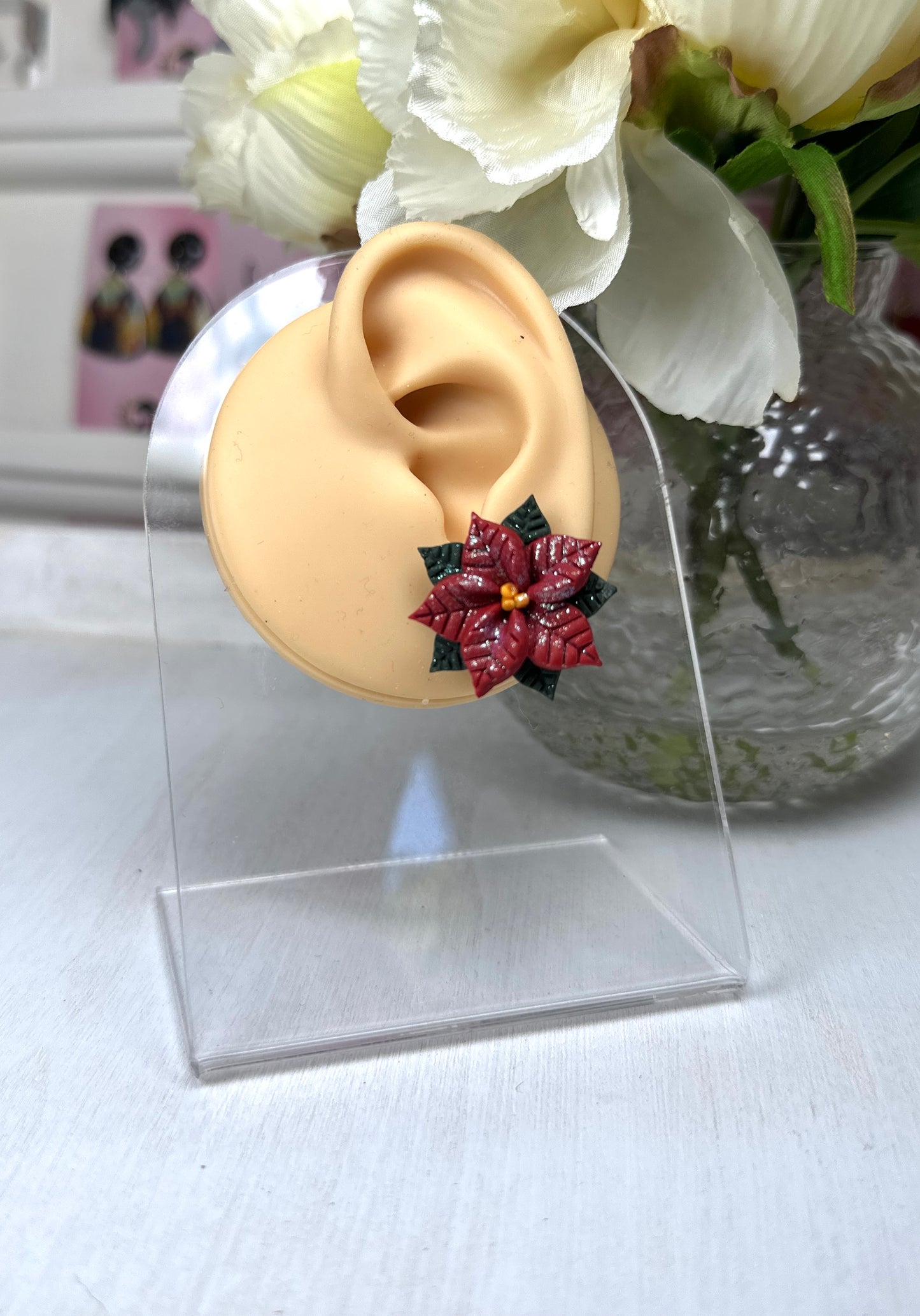 Enchanted Poinsettia Earrings — Stud, Dangle, or Clip-on!