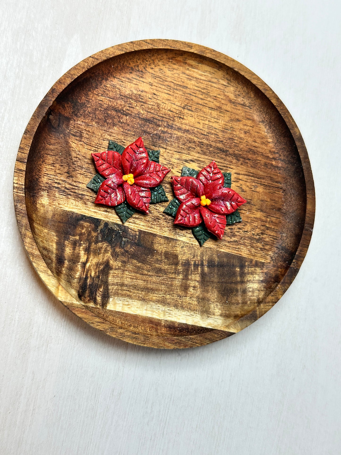 Enchanted Poinsettia Earrings — Stud, Dangle, or Clip-on!