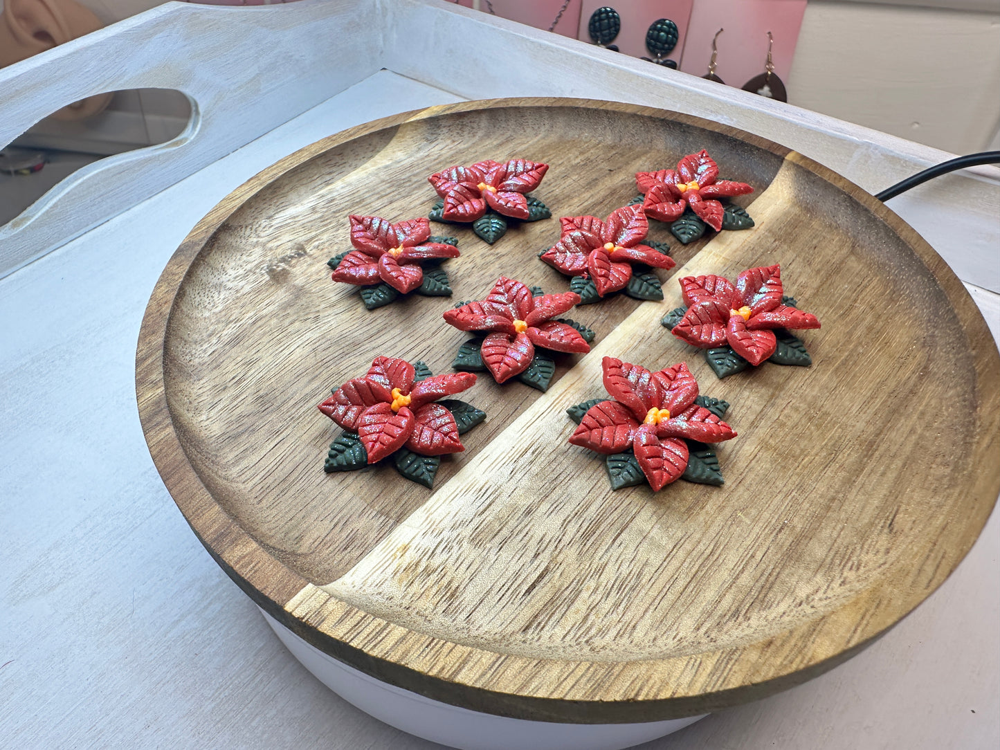 Enchanted Poinsettia Earrings — Stud, Dangle, or Clip-on!