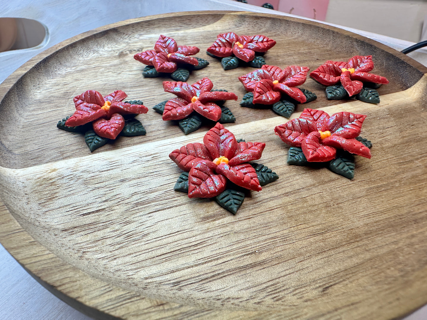 Enchanted Poinsettia Earrings — Stud, Dangle, or Clip-on!