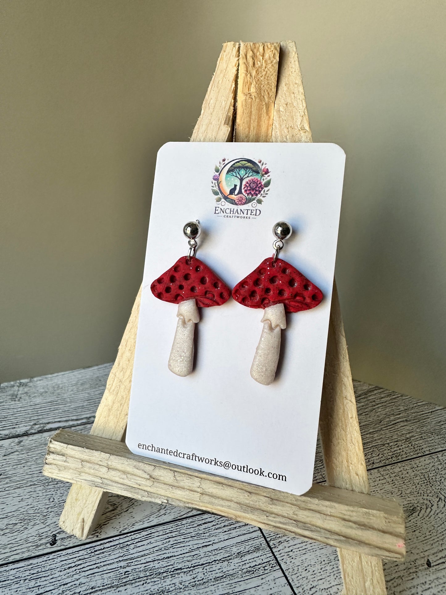 Enchanted Toadstool Dangles – Whimsical Mushroom Earrings