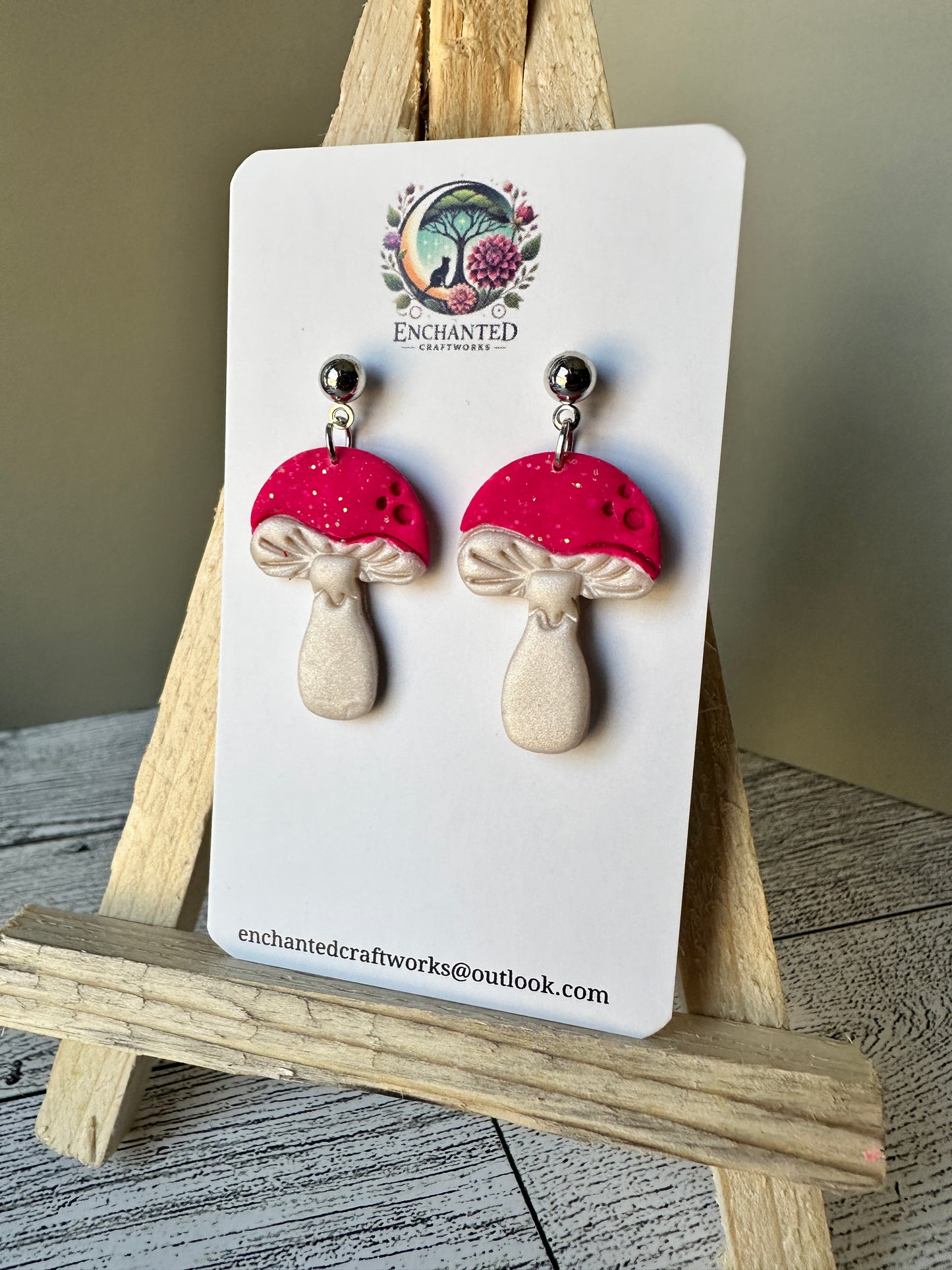 Enchanted Toadstool Dangles – Whimsical Mushroom Earrings