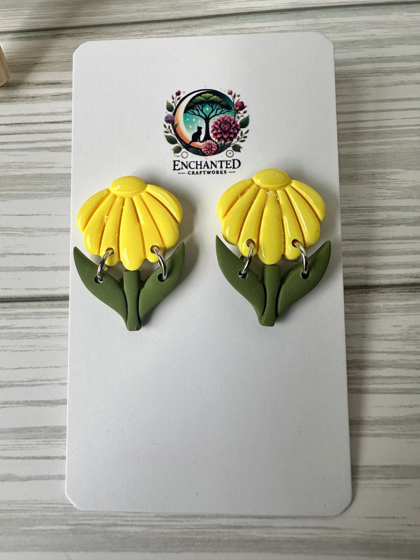 Blossom Dangle Earrings – Handmade Polymer Clay with Stainless Steel Posts