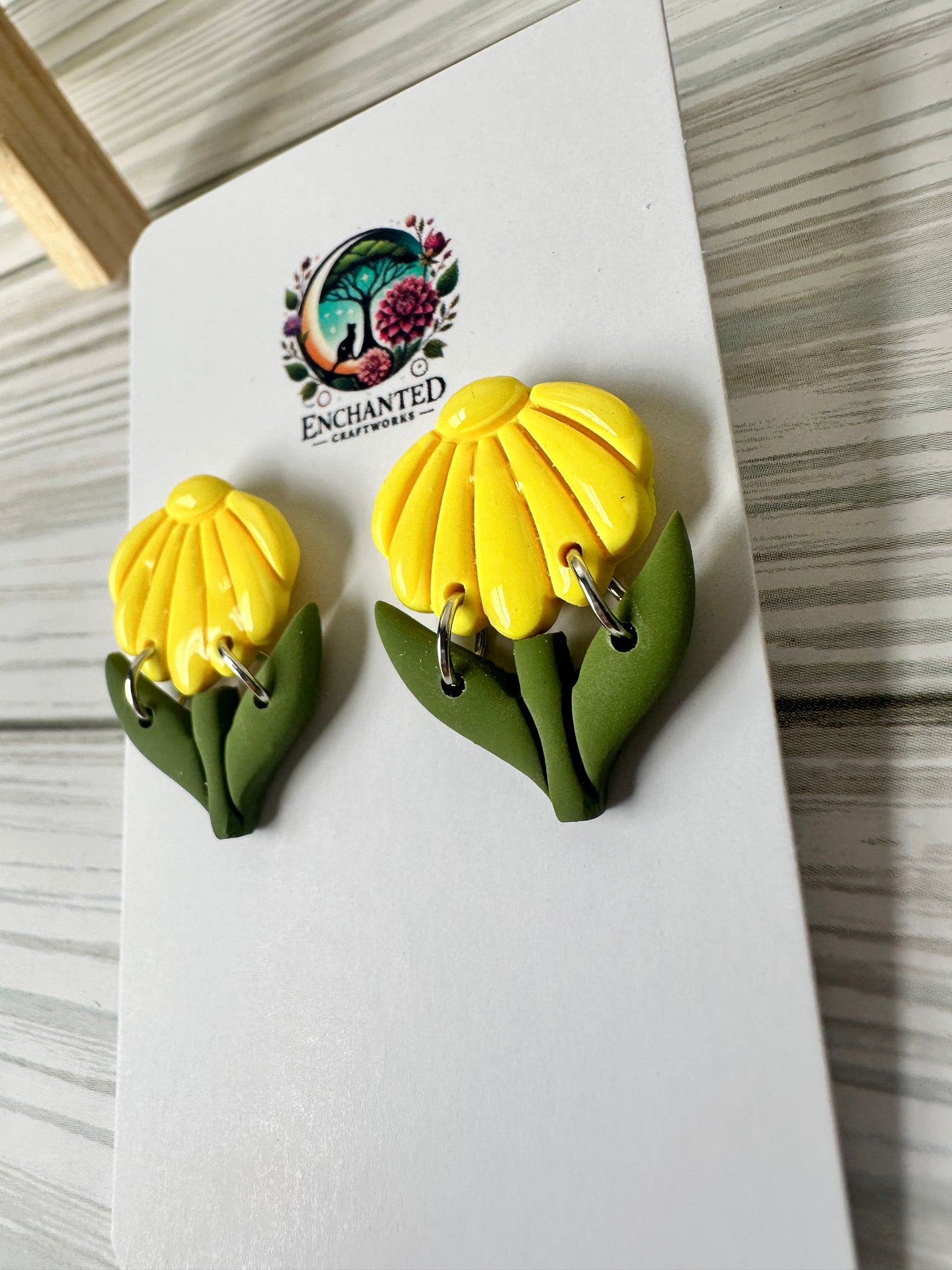 Blossom Dangle Earrings – Handmade Polymer Clay with Stainless Steel Posts