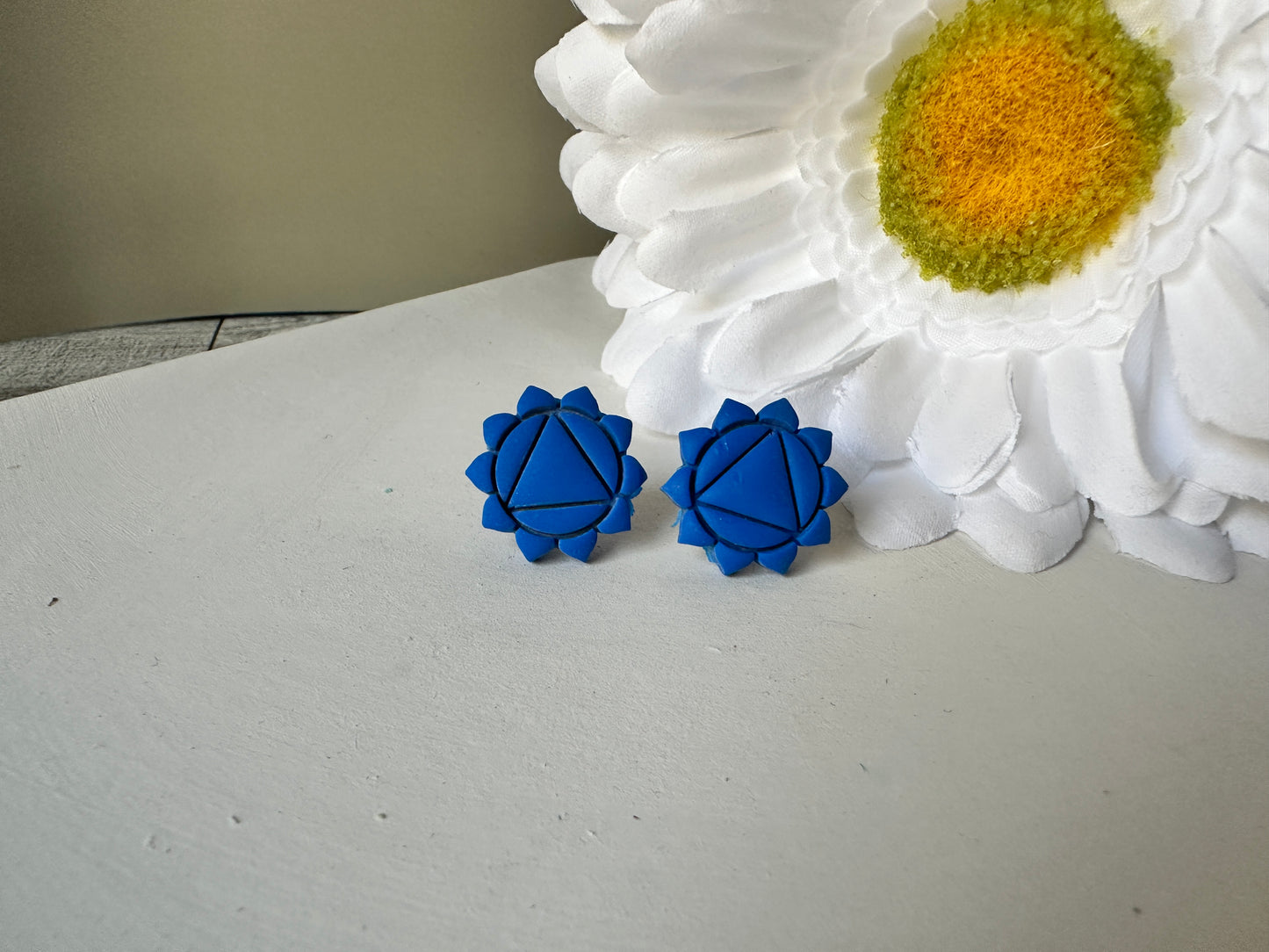 Chakra-Inspired Polymer Clay Stud Earrings