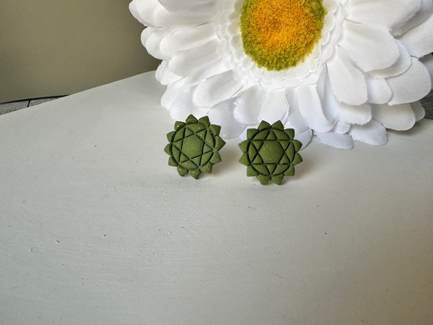 Chakra-Inspired Polymer Clay Stud Earrings