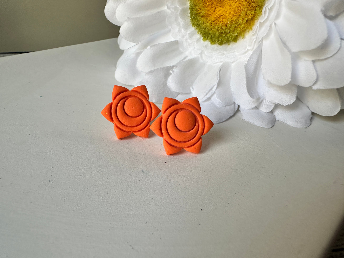 Chakra-Inspired Polymer Clay Stud Earrings