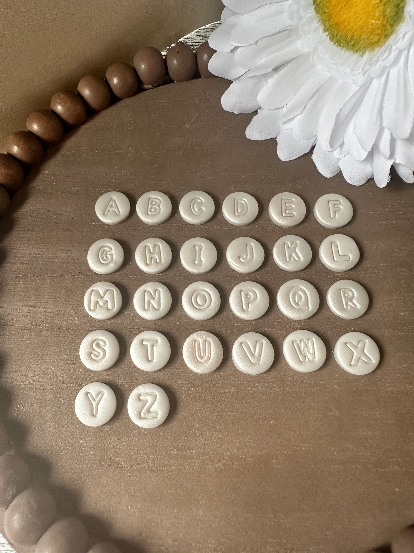 Enchanted Initial Stud Earrings – Personalized Polymer Clay
