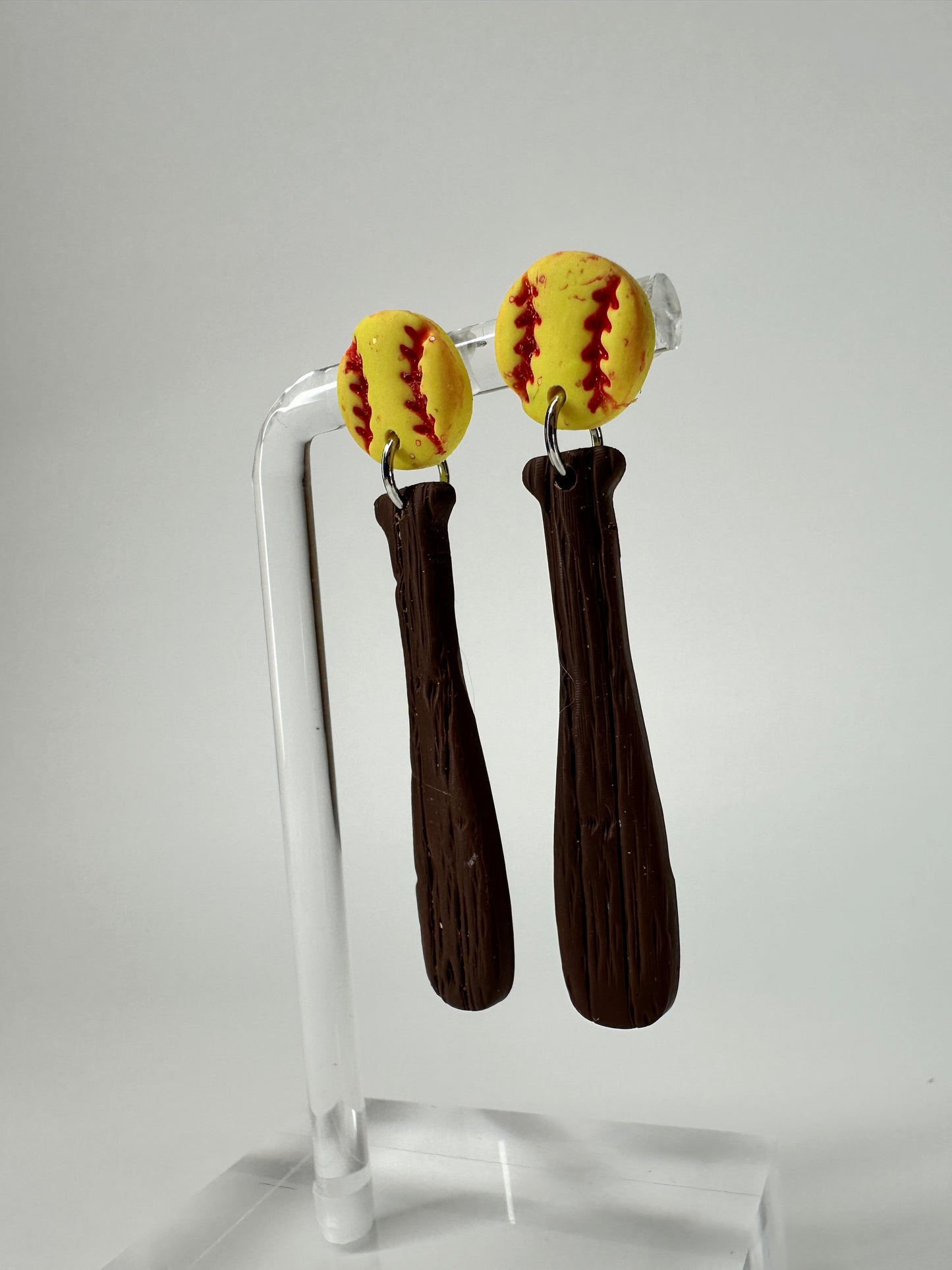 Enchanted Batter Up Polymer Clay Dangle Earrings