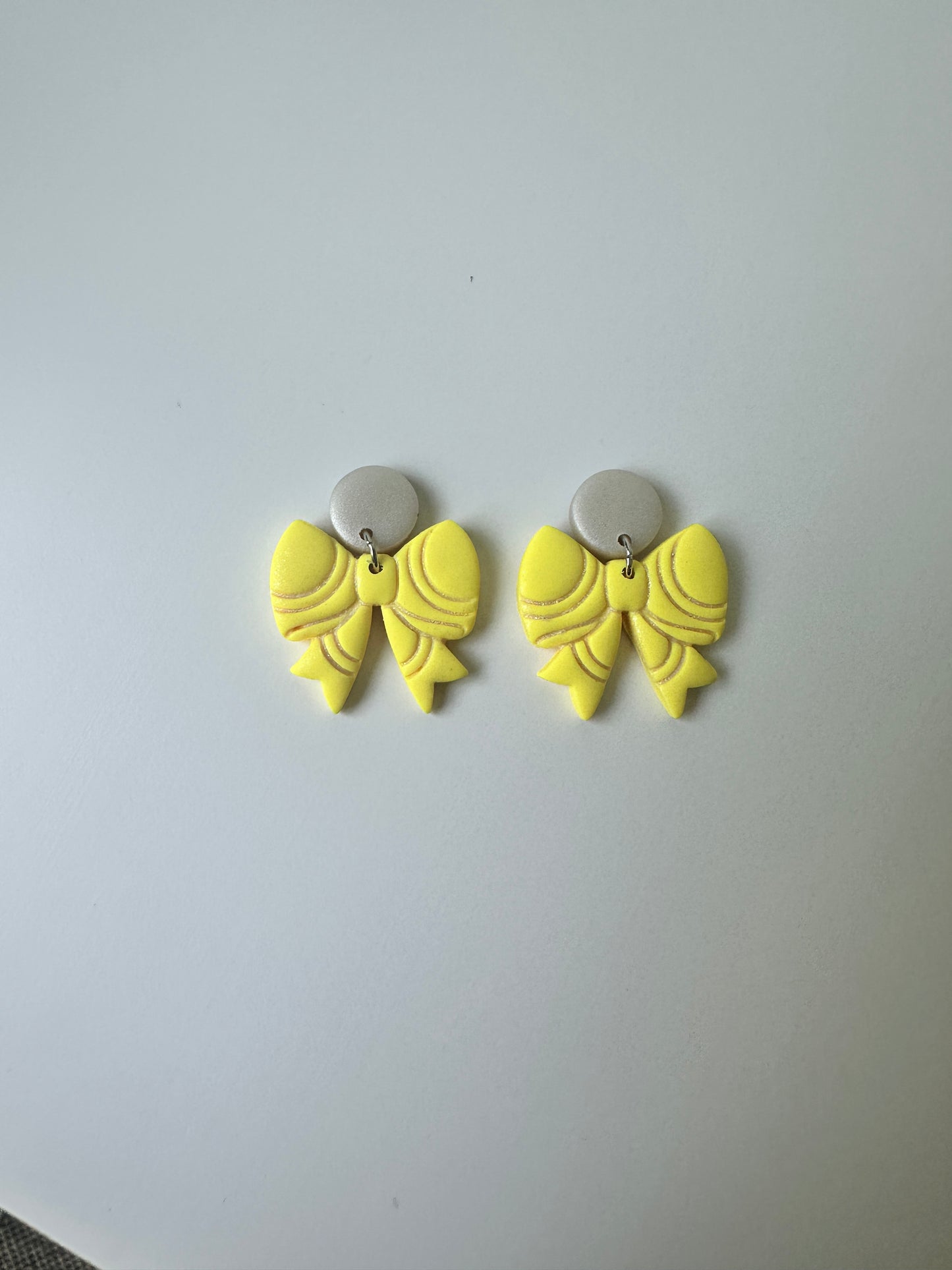 Enchanted Sideline Bows – Polymer Clay Dangle Earrings