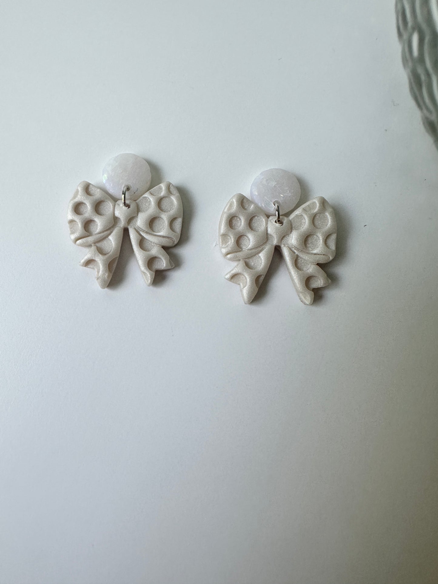 Enchanted Sideline Bows – Polymer Clay Dangle Earrings