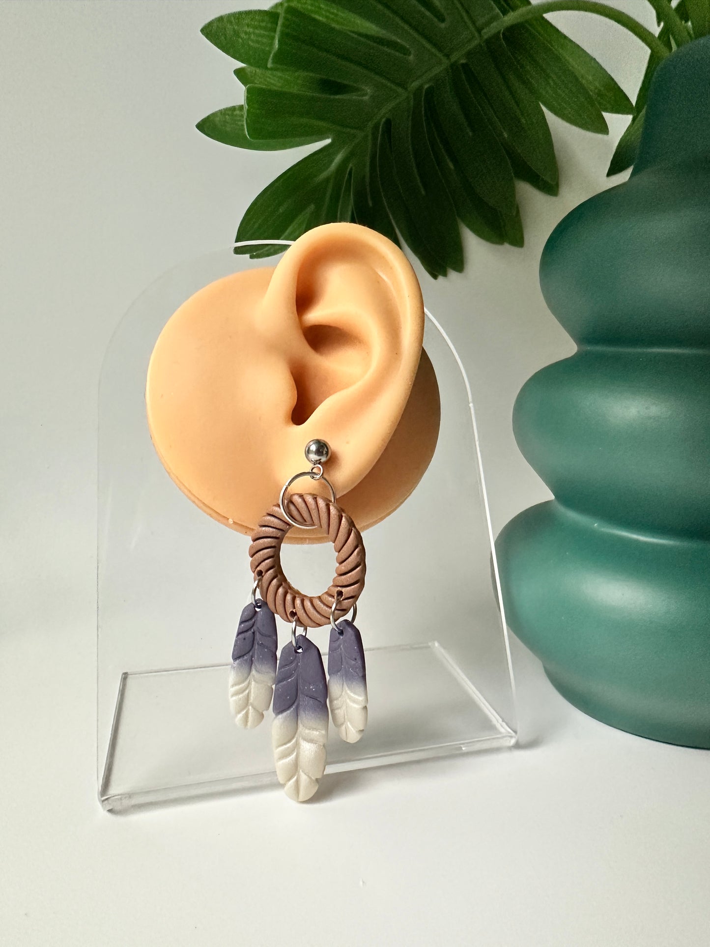 Enchanted Dream Catcher Polymer Clay Dangle Earrings