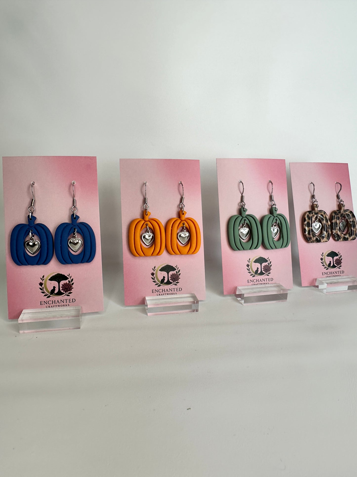 Enchanted Pumpkin Love - Polymer Clay Dangle Earrings