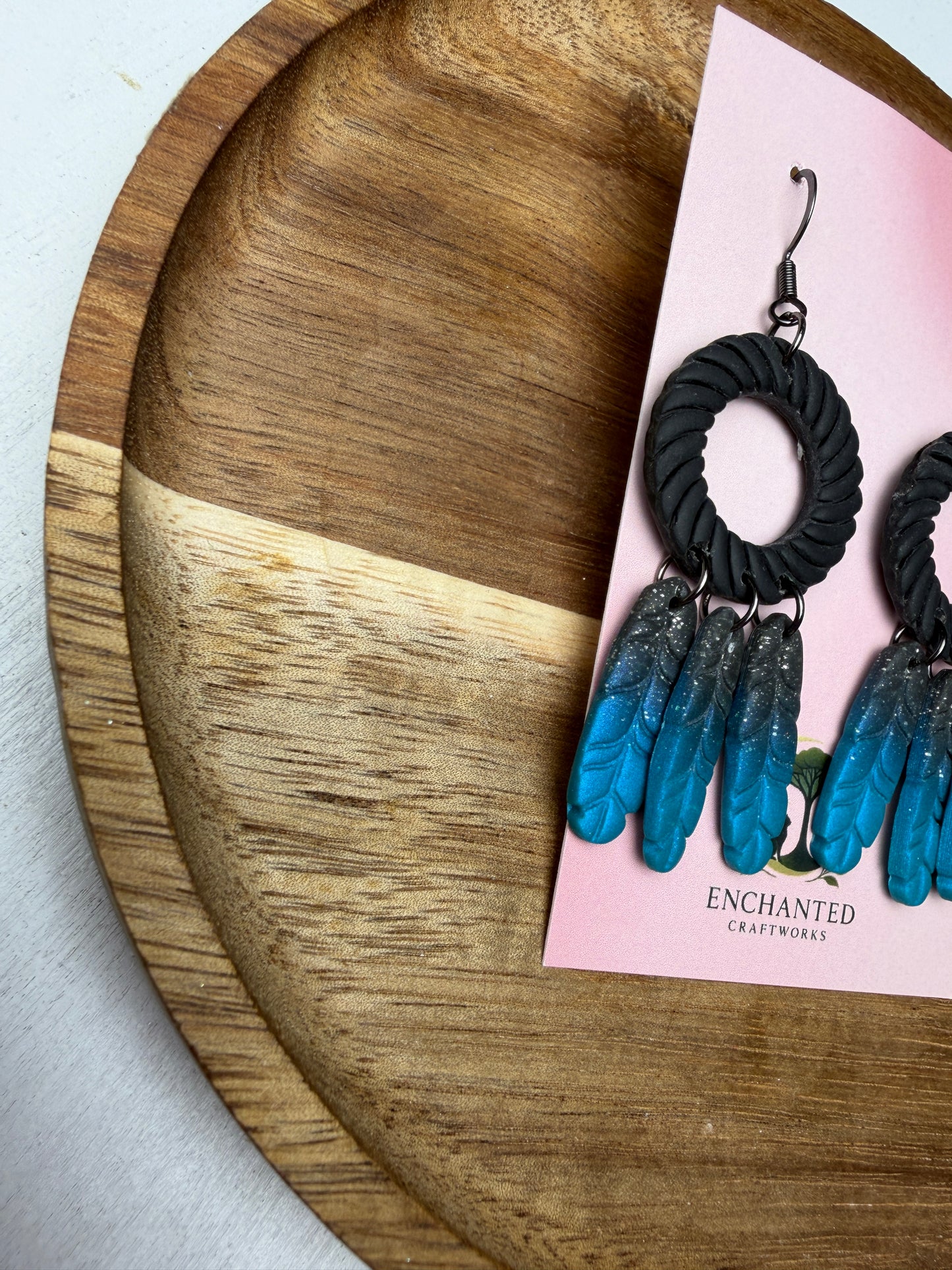 Enchanted Dream Catcher Polymer Clay Dangle Earrings