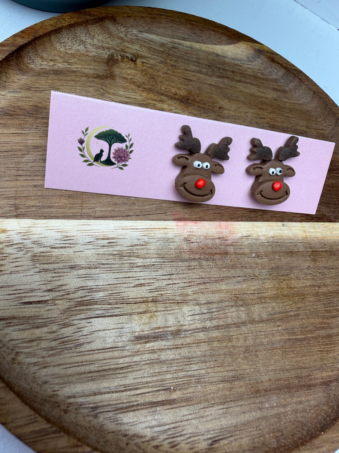 Reindeer Stud Earrings – Handmade Holiday Cheer