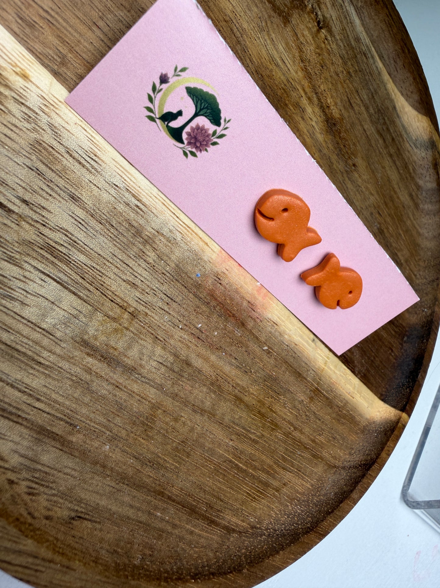 Mini Fish Cracker Earrings – Handmade Polymer Clay Studs