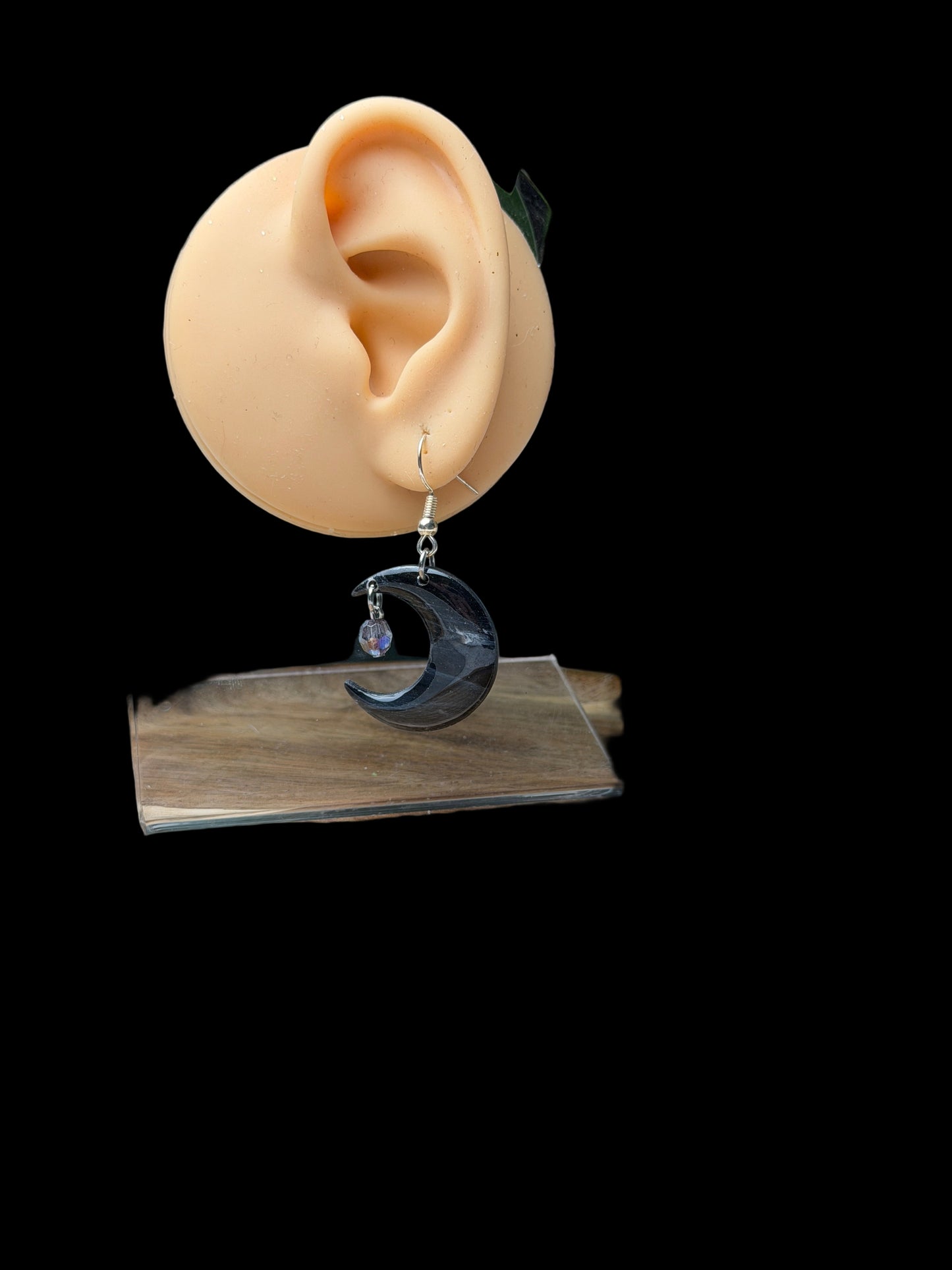 Celestial Crescent Moon Dangles β Handmade Polymer Clay Earrings π