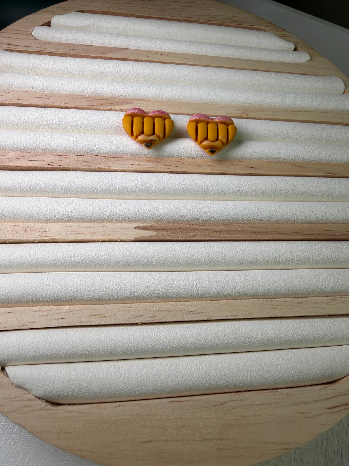 Pencil Heart Stud Earrings