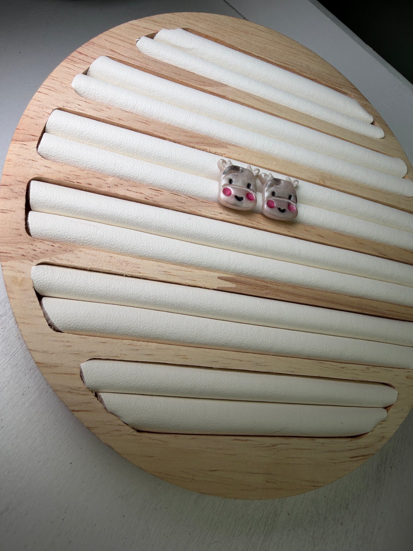 Cow Stud Polymer Clay Earrings