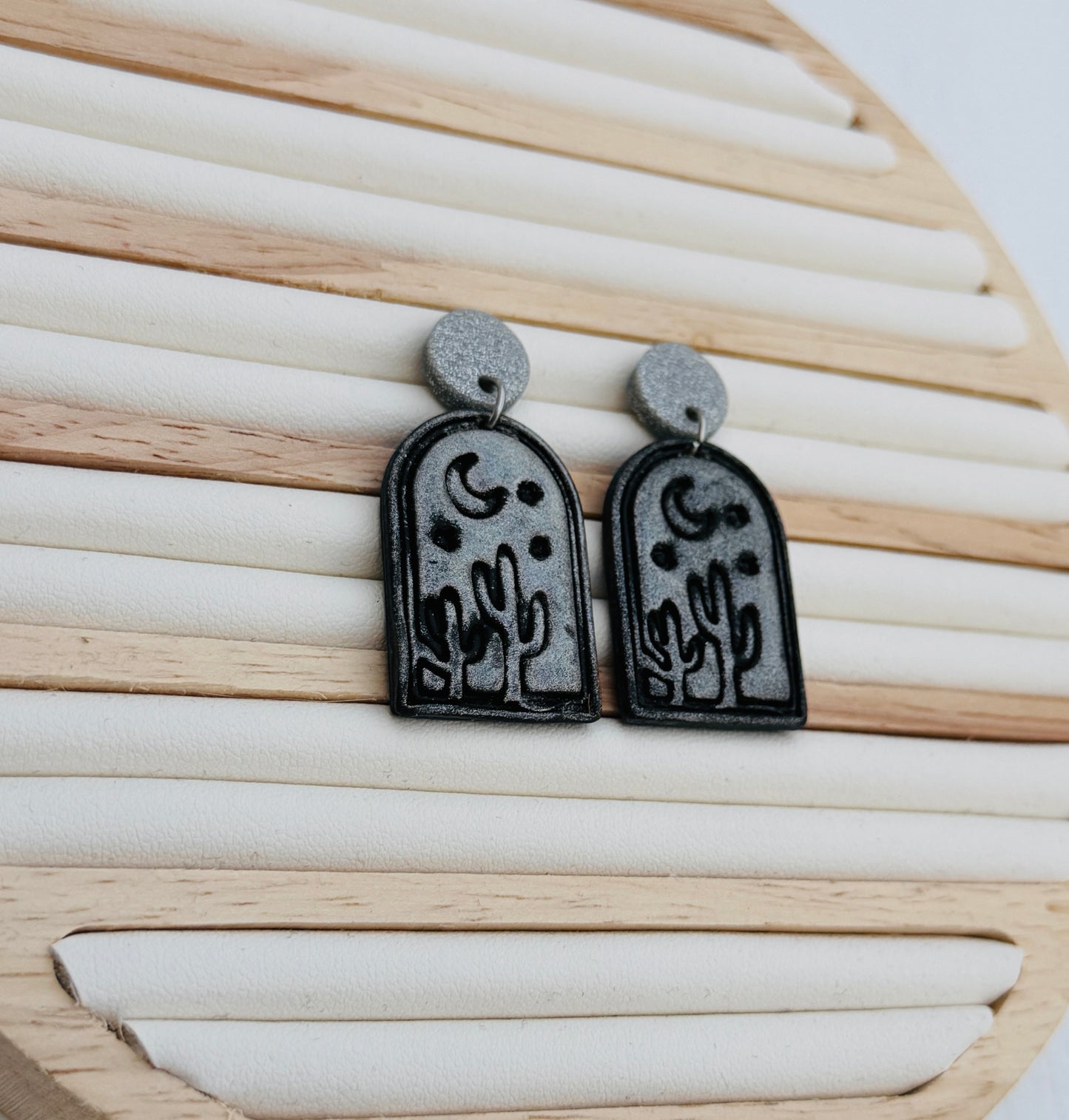 Moonlit Desert Arch Polymer Clay Dangle Earrings