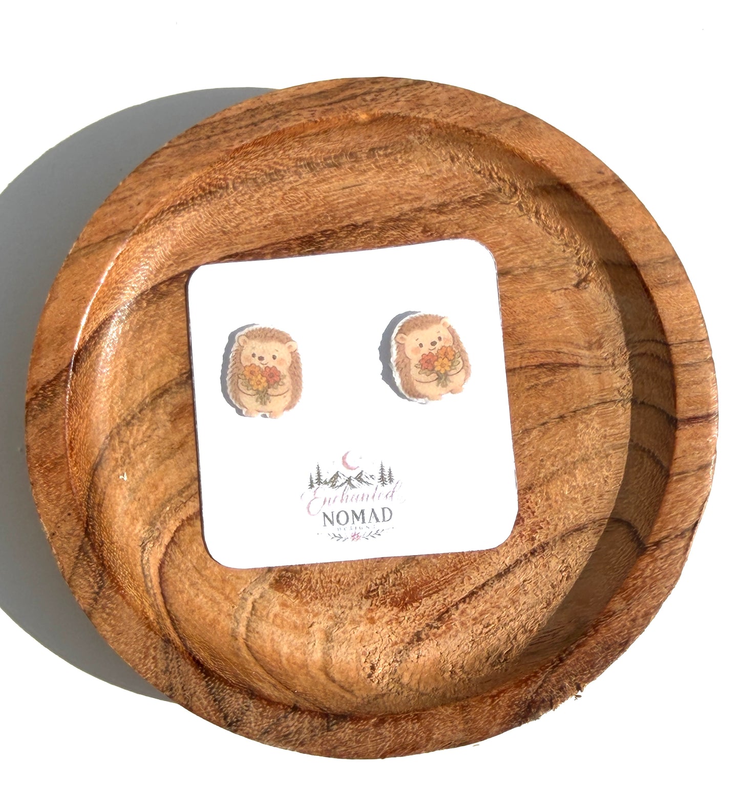 Cute Hedgehog Stud Earrings, Woodland Animal Earrings, Hedgehog Lover Gift, Fall Hedgehog Jewelry, Hypoallergenic Studs, Nature Gift