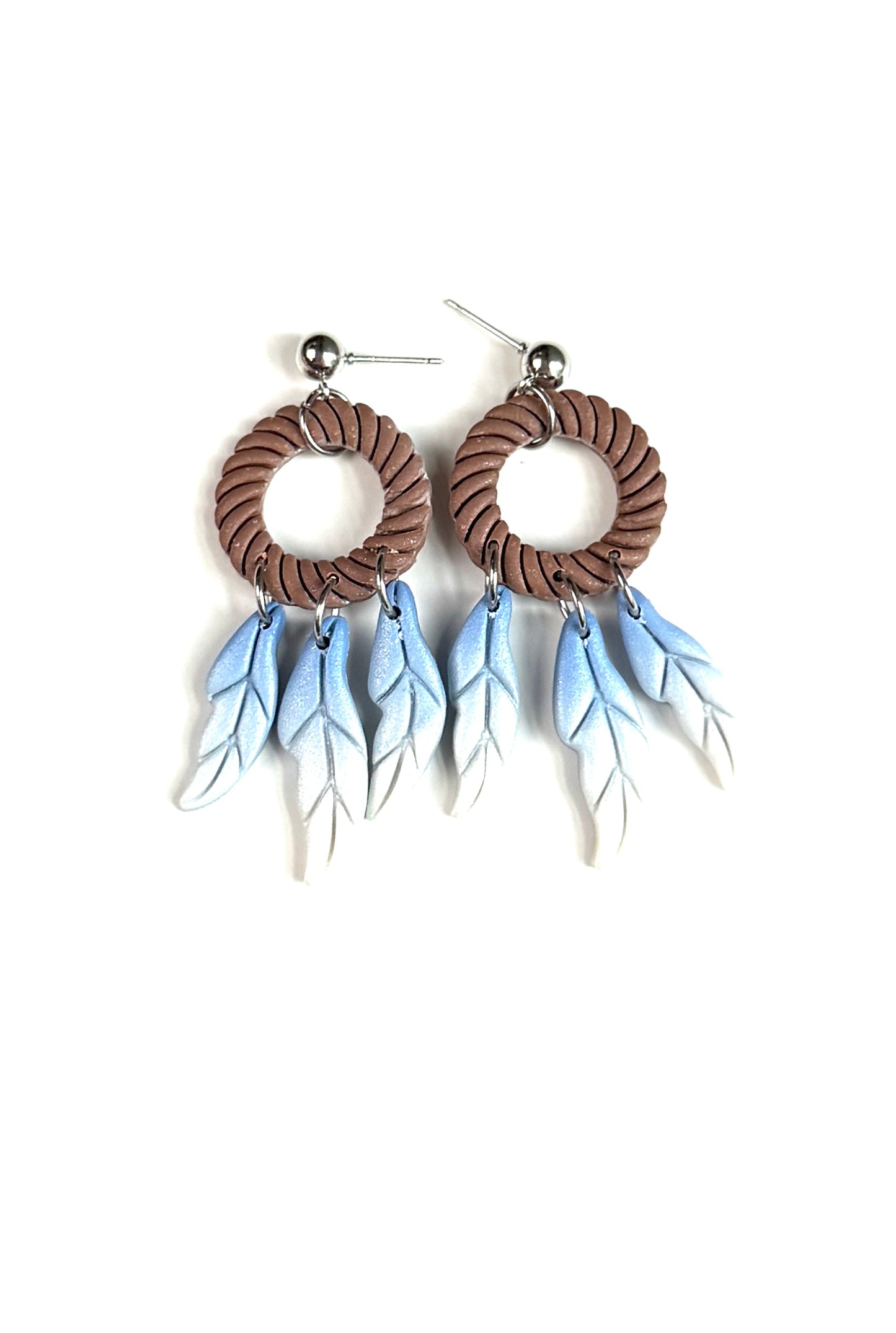 Dreamcatcher Polymer Clay Earrings | Handmade Boho Feather Dangle Earrings | Lightweight Statement Earrings | Nature Inspired Jewelry | Gift for Her