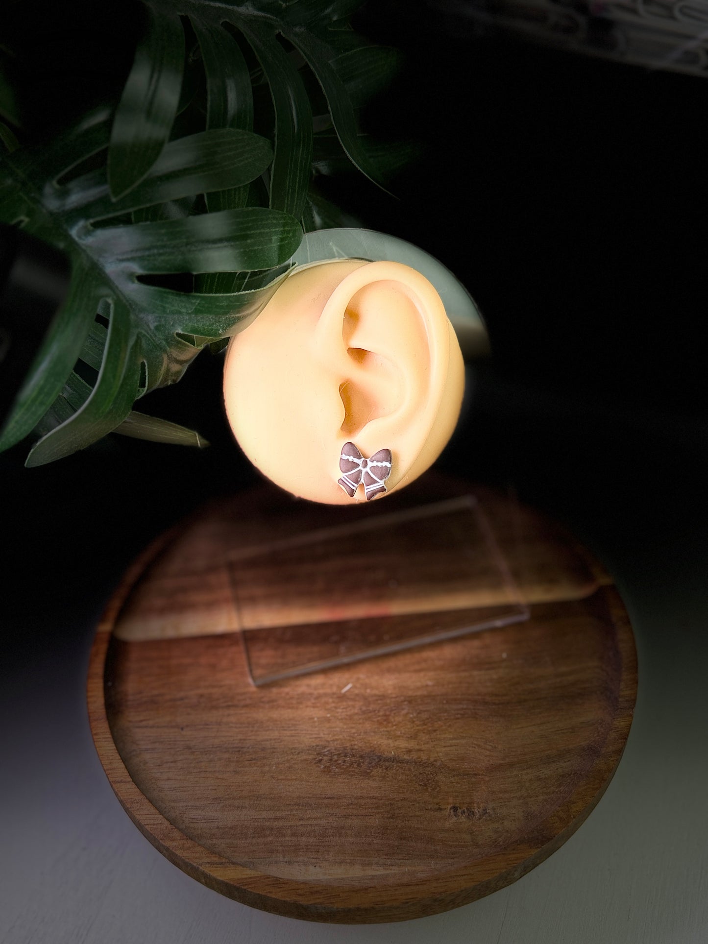 Football Bow Stud Earrings