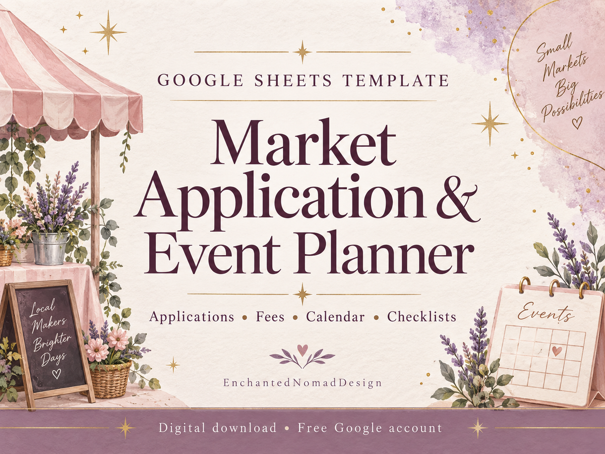 Market Application & Event Planner — Google Sheets Template